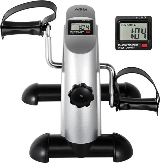 Main image of Mini Exercise Bike, AGM Under Desk Bike Pedal Exerciser Foot Cycle Arm & Leg Pedal Exerciser with LCD Screen Displays