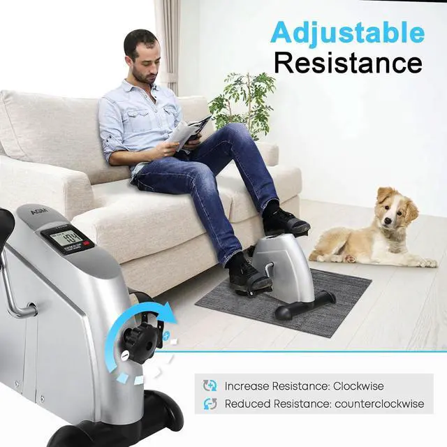 Alt view image 2 of 7 - Mini Exercise Bike, AGM Under Desk Bike Pedal Exerciser Foot Cycle Arm & Leg Pedal Exerciser with LCD Screen Displays