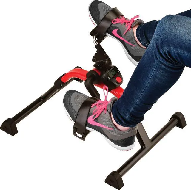 Alt view image 3 of 7 - NOVA Medical Products Pedal Exerciser with Digital Display Tracker, Foldable Hand and Foot Cycle Exerciser, Great for Home, Office or Travel, Red