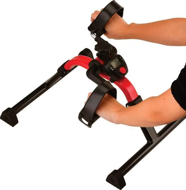 Alt view image 4 of 7 - NOVA Medical Products Pedal Exerciser with Digital Display Tracker, Foldable Hand and Foot Cycle Exerciser, Great for Home, Office or Travel, Red