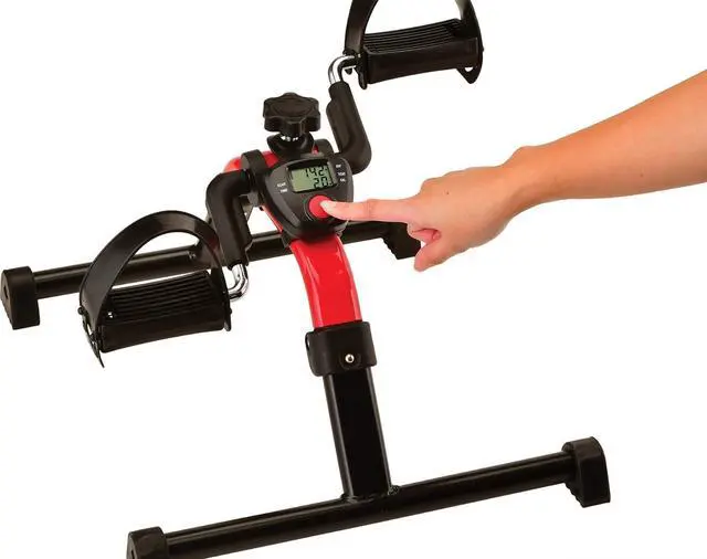 Alt view image 7 of 7 - NOVA Medical Products Pedal Exerciser with Digital Display Tracker, Foldable Hand and Foot Cycle Exerciser, Great for Home, Office or Travel, Red