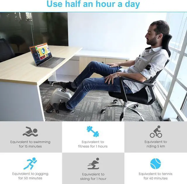 Alt view image 6 of 7 - Mini Exercise Bike, AGM Under Desk Bike Pedal Exerciser Foot Cycle Arm & Leg Pedal Exerciser with LCD Screen Displays