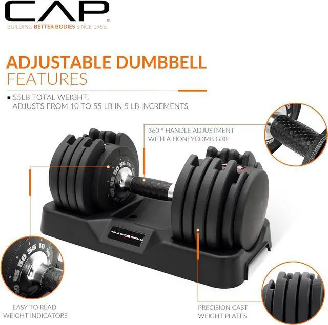 Alt view image 3 of 6 - CAP Barbell 55lb Single ADJUSTABELL Dumbbell
