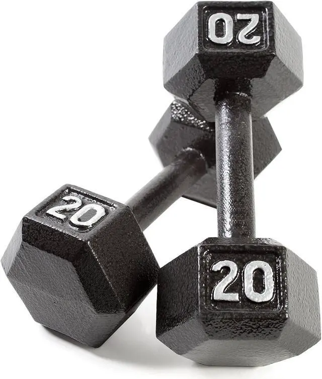 Main image of CAP Barbell Black Cast Iron Hex Dumbbell | 5-120 LBs | Single or Pair
