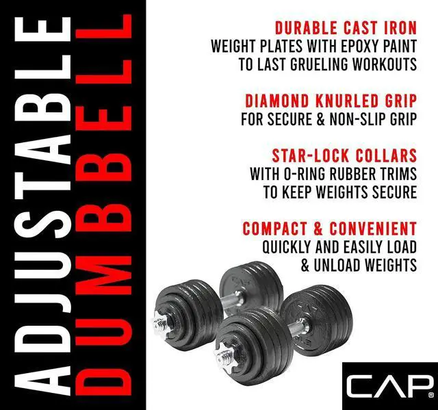 Alt view image 6 of 7 - CAP Barbell Adjustable Dumbbell Weight Set | Multiple Options