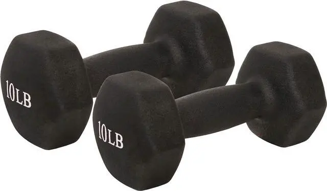 Main image of Sunny Health & Fitness Neoprene Coated Hex Shaped Dumbbell Non-Slip Fitness Weights for Home Gym Exercise, Full Body Workout Strength Building, Weight Loss, Sold in Pairs - Sizes - 2LB, 5LB, 8LB, 10LB