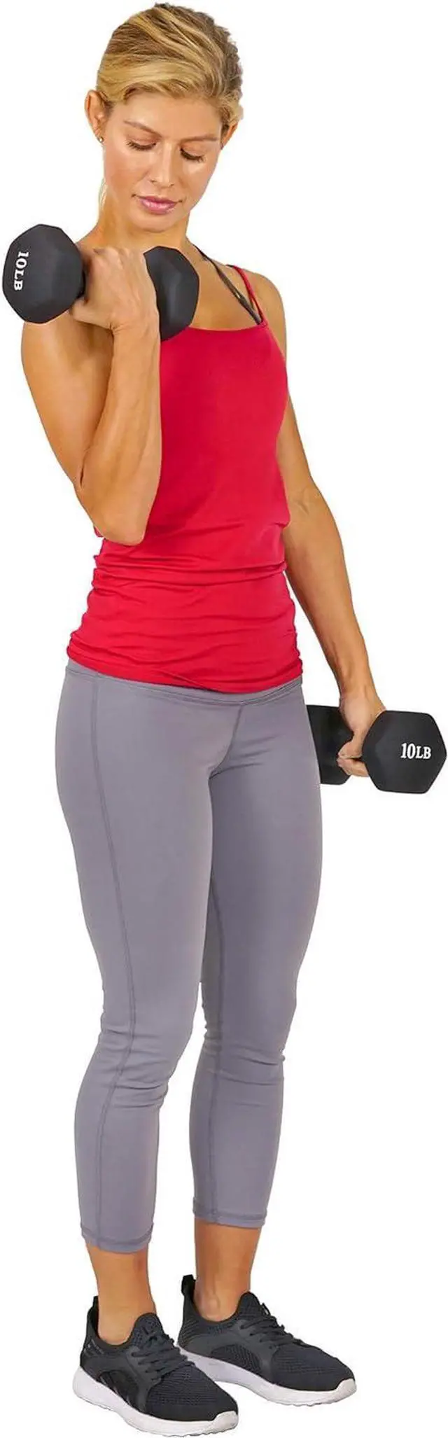Alt view image 3 of 7 - Sunny Health & Fitness Neoprene Coated Hex Shaped Dumbbell Non-Slip Fitness Weights for Home Gym Exercise, Full Body Workout Strength Building, Weight Loss, Sold in Pairs - Sizes - 2LB, 5LB, 8LB, 10LB