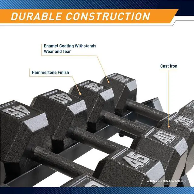 Alt view image 4 of 6 - Marcy Cast Iron Hex Dumbbells Collection - Available size from 3-lb to 100-lb, SOLD INDIVIDUALLY