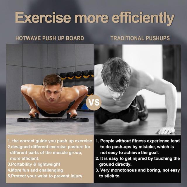 Alt view image 3 of 6 - HOTWAVE Push Up Board Fitness, Portable Foldable 20 in 1 Push Up Bar at Home Gym, Pushup Handles for Floor. Professional Strength Training Equipment For Man and Women,Patent Pending
