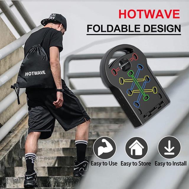 Alt view image 6 of 6 - HOTWAVE Push Up Board Fitness, Portable Foldable 20 in 1 Push Up Bar at Home Gym, Pushup Handles for Floor. Professional Strength Training Equipment For Man and Women,Patent Pending