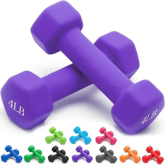 Main image of Portzon Weights Dumbbells 10 Colors Options Compatible with Set of 2 Neoprene Dumbbells Set,1-15 LB, Anti-Slip, Anti-roll, Hex Shape