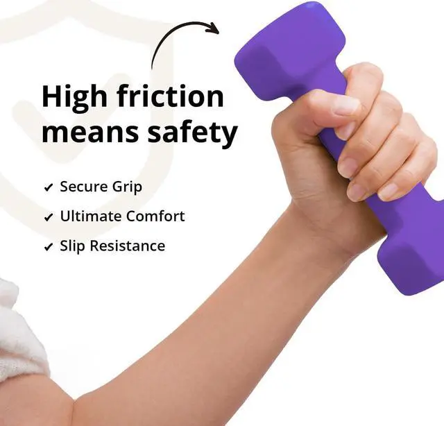 Alt view image 3 of 7 - Portzon Weights Dumbbells 10 Colors Options Compatible with Set of 2 Neoprene Dumbbells Set,1-15 LB, Anti-Slip, Anti-roll, Hex Shape
