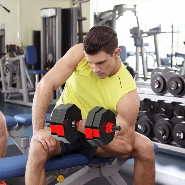 Alt view image 3 of 7 - Adjustable Weights Dumbbells Set, 20/30/40/60/80lbs Non-Rolling Adjustable Dumbbell Set, Free Weights Dumbbells Set Hexagon, Weights Set for Home Gym
