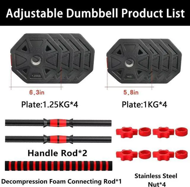 Alt view image 6 of 7 - Adjustable Weights Dumbbells Set, 20/30/40/60/80lbs Non-Rolling Adjustable Dumbbell Set, Free Weights Dumbbells Set Hexagon, Weights Set for Home Gym