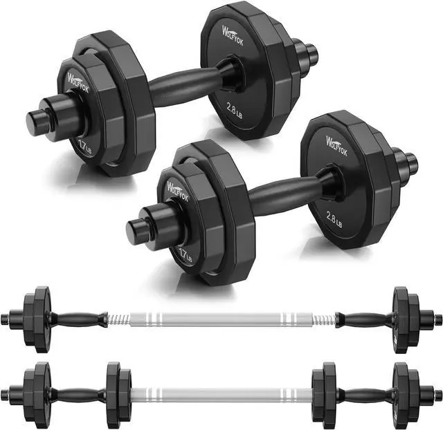 Main image of Weights Dumbbells Set, Adjustable Dumbbell Sets 22Lbs 44Lbs 66Lbs 88Lbs with Solid Steel, Barbell Free Weight Set with Connector Workout Home Gym Equipment for Men Women Strength Training Shaping