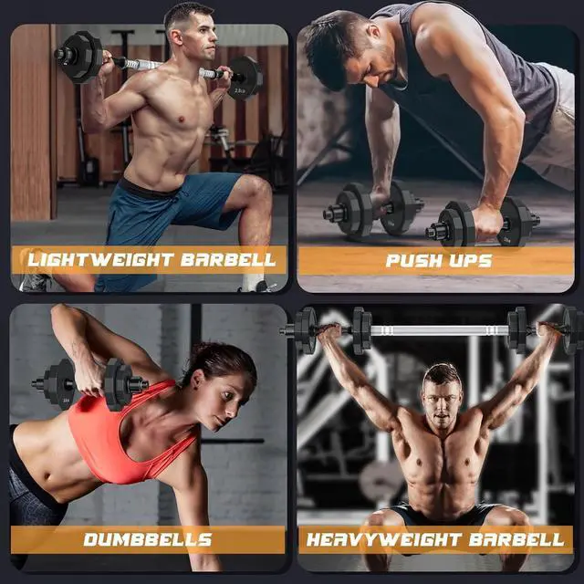 Alt view image 5 of 7 - Weights Dumbbells Set, Adjustable Dumbbell Sets 22Lbs 44Lbs 66Lbs 88Lbs with Solid Steel, Barbell Free Weight Set with Connector Workout Home Gym Equipment for Men Women Strength Training Shaping