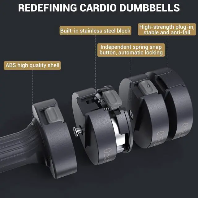 Alt view image 5 of 7 - Adjustable Dumbbells Hand Weights Set: Sportneer 1 Pair 2 4 6 8 10 Lbs Fast Adjust Dumbbell Weight 6 In 1 Free Weights Barbells For Women Men Home Gym Workout Exercise Strength Training 2-5 Lbs Each