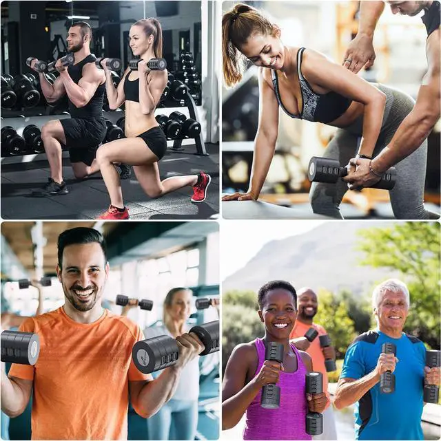 Alt view image 6 of 7 - Adjustable Dumbbells Hand Weights Set: Sportneer 1 Pair 2 4 6 8 10 Lbs Fast Adjust Dumbbell Weight 6 In 1 Free Weights Barbells For Women Men Home Gym Workout Exercise Strength Training 2-5 Lbs Each