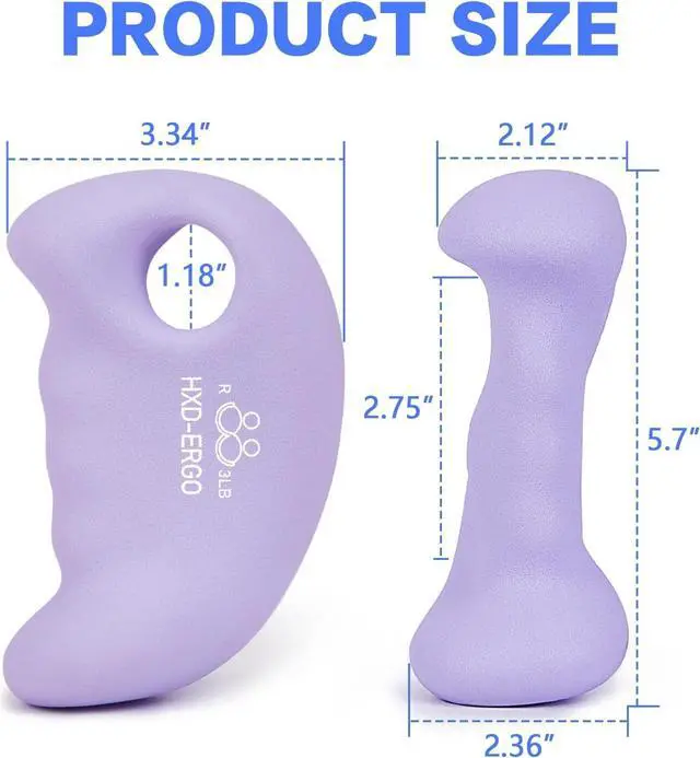 Alt view image 6 of 7 - HXD-ERGO Ergonomic Dumbbells Weights Set-Hand Weights for Women at Home, Ear Dumbbells Weights for Pilates, Yoga, Jogging,StrengthTraining