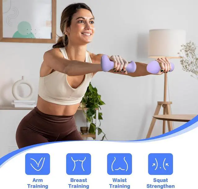 Alt view image 5 of 7 - HXD-ERGO Ergonomic Dumbbells Weights Set-Hand Weights for Women at Home, Ear Dumbbells Weights for Pilates, Yoga, Jogging,StrengthTraining