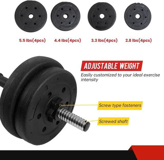 Alt view image 3 of 7 - PayLessHere Adjustable Dumbbell Sets 2 in 1 Free Weights Dumbbells with Anti-Slip Metal Handle for Men and Women Strength Training Home Gym Workout Equipment for Full Body Workout Fitness(Pair)