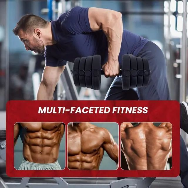 Alt view image 7 of 7 - PayLessHere Adjustable Dumbbell Sets 2 in 1 Free Weights Dumbbells with Anti-Slip Metal Handle for Men and Women Strength Training Home Gym Workout Equipment for Full Body Workout Fitness(Pair)