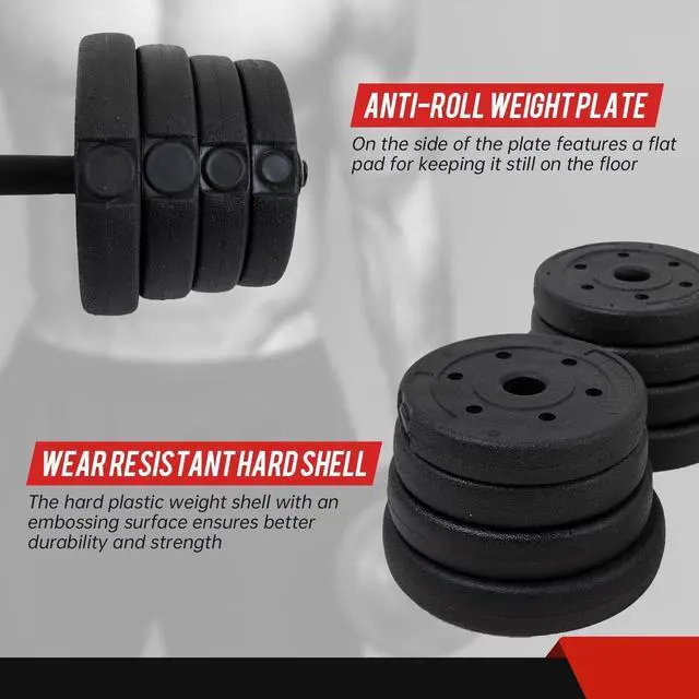 Alt view image 5 of 7 - PayLessHere Adjustable Dumbbell Sets 2 in 1 Free Weights Dumbbells with Anti-Slip Metal Handle for Men and Women Strength Training Home Gym Workout Equipment for Full Body Workout Fitness(Pair)