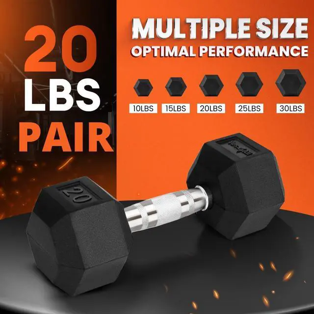 Alt view image 3 of 6 - Yes4All Chrome Grip Encased Hex Dumbbells  Hand Weights With Anti-Slip 10-30 LBS Pair