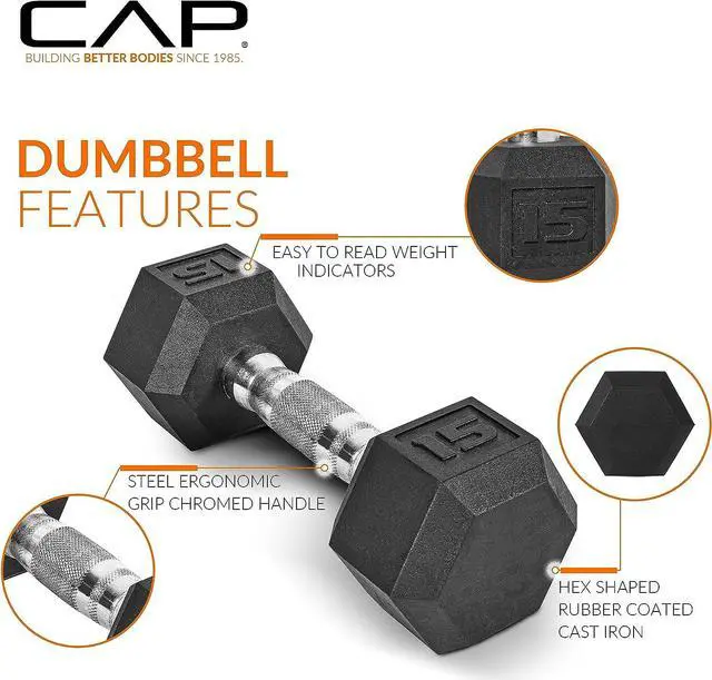 Alt view image 3 of 7 - CAP Barbell 150 LB Coated Hex Dumbbell Weight Set with Vertical Rack | Multiple Colors