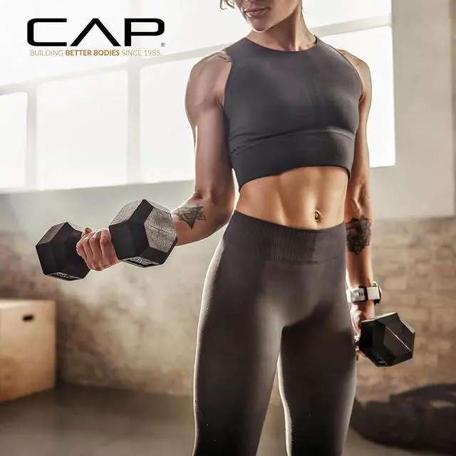 Alt view image 7 of 7 - CAP Barbell 150 LB Coated Hex Dumbbell Weight Set with Vertical Rack | Multiple Colors