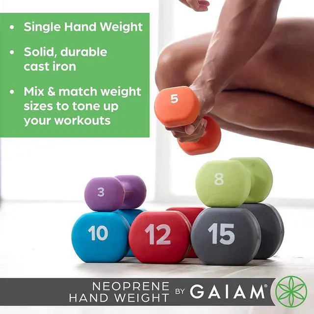 Alt view image 2 of 7 - Dumbbell Hand Weight (Sold in Singles) - Neoprene Coated Exercise & Fitness Dumbbell for Home Gym Equipment Workouts Strength Training Free Weights for Women, Men