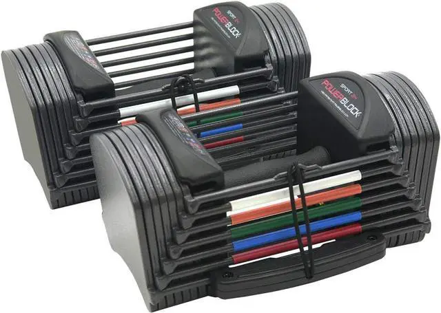 Main image of PowerBlock Sport 24 Adjustable Dumbbells, Sold in Pairs, 3-24 lb. Dumbbells, Durable Steel Build, Innovative At Home Workout Equipment, All-in-One Exercise Dumbbells, Strength Training