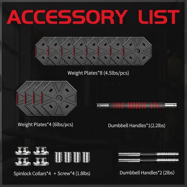 Alt view image 6 of 7 - Adjustable Weights Dumbbells Set, 44Lbs 66Lbs 88Lbs 3 in 1 Adjustable Weights Dumbbells Barbell Set, Home Fitness Weight Set Gym Workout Exercise Training with Connecting Rod for Men Women