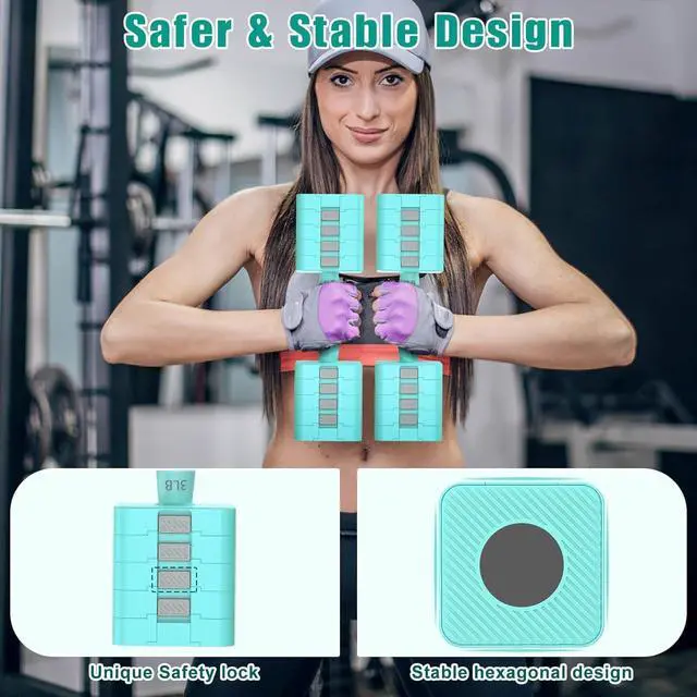 Alt view image 4 of 6 - Adjustable Dumbbells Set of 2, 5-in-1 Adjustable Weight Dumbbells for Women/Men, 3lb/5lb/7lb/9lb/11lb Dumbbell Weights Set for Home Gym Workout