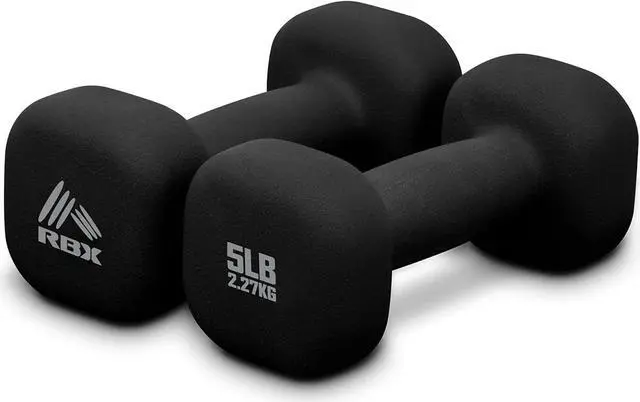 Main image of RBX Weights Dumbbells Set - Neoprene Arm Weights With Non-Slip Grip, Strength Training Equipment Workout Weights for At Home or Gym Training, Anti-Roll