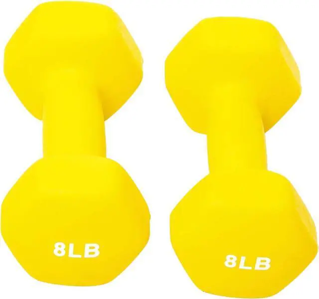 Alt view image 2 of 4 - BalanceFrom Set of 2 Neoprene Coated Non-Slip Grip Dumbbell Weights