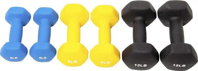 Alt view image 4 of 4 - BalanceFrom Set of 2 Neoprene Coated Non-Slip Grip Dumbbell Weights