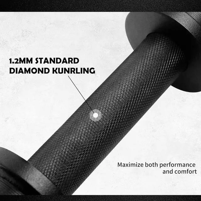 Alt view image 3 of 7 - 16" Olympic Dumbbell Handle, Dumbbell Bar for 2-inch Olympic Weight Plates, Loadable Dumbbells for Home Gym Strength Training, 2 Pair of Spring Collars Included