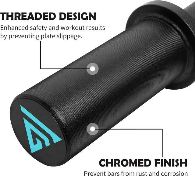 Alt view image 4 of 7 - 16" Olympic Dumbbell Handle, Dumbbell Bar for 2-inch Olympic Weight Plates, Loadable Dumbbells for Home Gym Strength Training, 2 Pair of Spring Collars Included