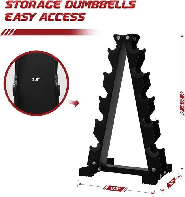 Alt view image 4 of 7 - BalanceFrom Rubber Coated Hex Dumbbell Free Hand Weight Set w/Storage Rack, Multiple Options