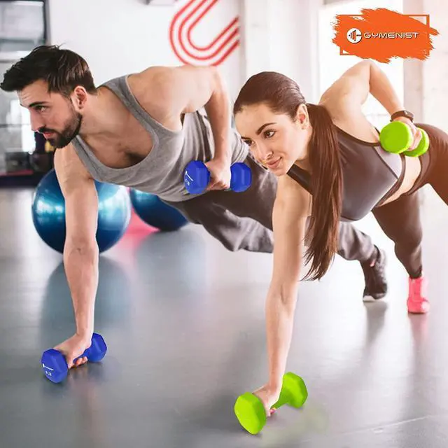 Alt view image 6 of 7 - GYMENIST Pair of Dumbbells Set of 2 Soft Non Slip Grip Dumbbells Pair Covered with Neoprene