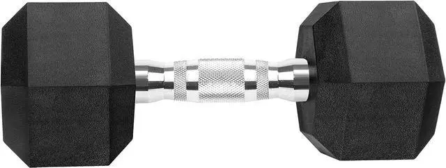Alt view image 4 of 7 - Hex Dumbbells Rubber Coated Cast Iron Hex Black Dumbbell Free Weights for Exercises