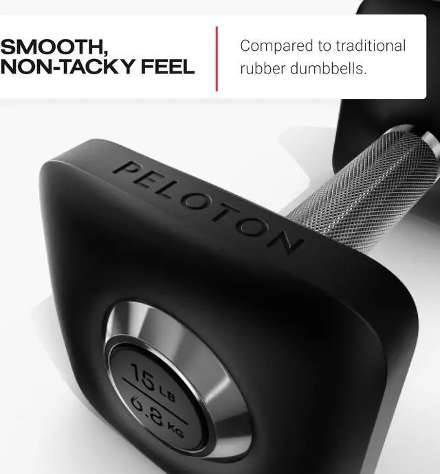 Alt view image 4 of 7 - Peloton Dumbbells | Ergonomically Designed Pair of Cast Iron Weights with Urethane Coating and Non-Slip Grip, Available in Set of Two