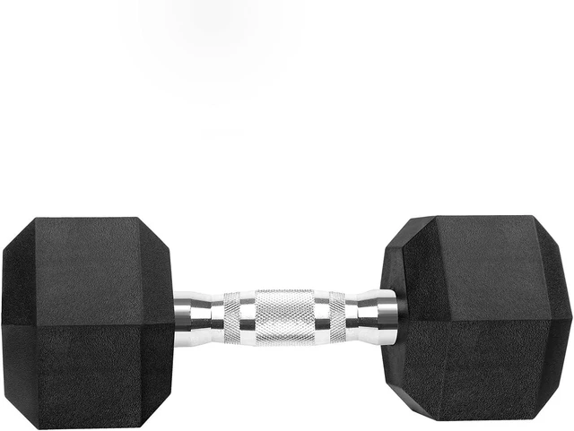 Alt view image 2 of 6 - Hex Dumbbells Rubber Coated Cast Iron Dumbbell for Exercises