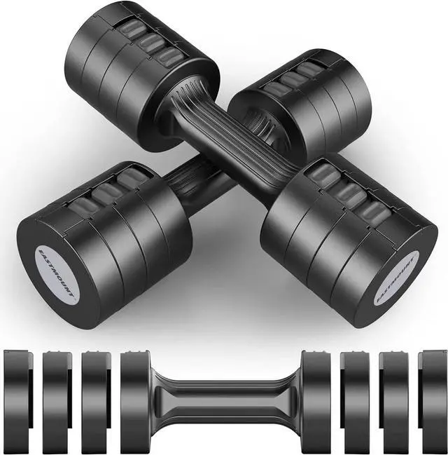 Main image of EAST MOUNT Adjustable Hand Dumbbell for Women 5lb Dumbbells Set of 2, 4 in 1 Small Dumbbell Set Each 2lb 3lb 4lb 5lb Free Weights