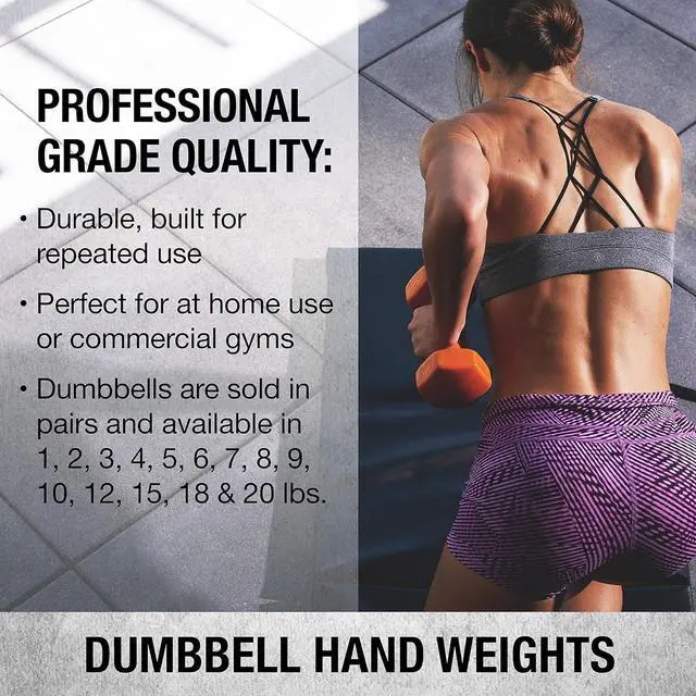 Alt view image 5 of 5 - Dumbbells Hand Weights Set of 2 - Vinyl Coated Exercise & Fitness Dumbbell for Home Gym Equipment Workouts Strength Training Free Weights for Women, Men (1-10 Pound, 12, 15, 18, 20 lb)