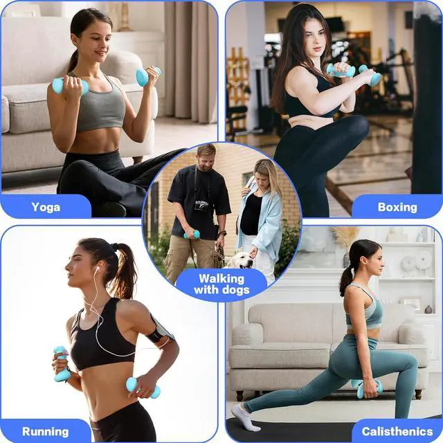 Alt view image 4 of 7 - Ergonomic Ear Dumbbells Weights-Neoprene Dumbbells Hand Weights Set for Pilates, Yoga, Strength Training, Jogging, Home Gym Workout for Women, Men(3 LBS / 4 LBS / 5 LBS/6 LBS/7 LBS/8 LBS)