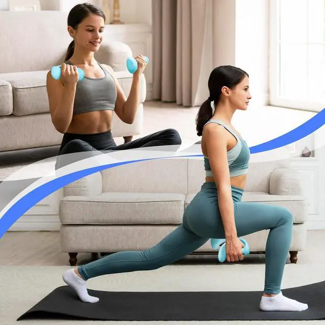 Alt view image 7 of 7 - Ergonomic Ear Dumbbells Weights-Neoprene Dumbbells Hand Weights Set for Pilates, Yoga, Strength Training, Jogging, Home Gym Workout for Women, Men(3 LBS / 4 LBS / 5 LBS/6 LBS/7 LBS/8 LBS)