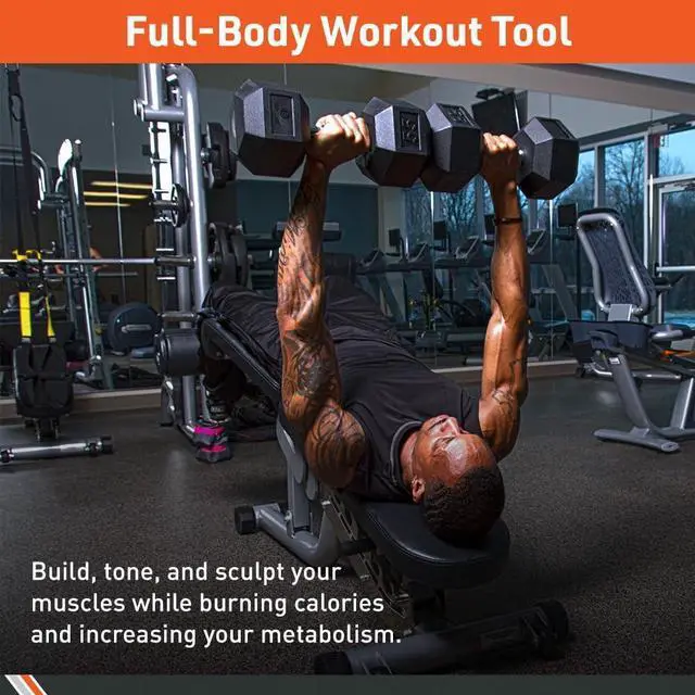 Alt view image 4 of 7 - Body Sport Rubber Encased Hex Dumbbell Weight, Single  Dumbbells for Exercises  Strength Training Equipment  Home Gym Accessories  Weight Training
