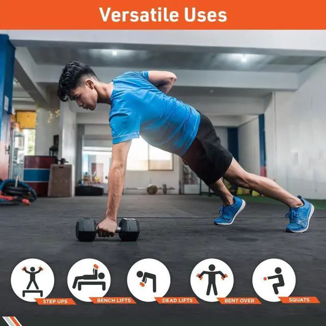 Alt view image 6 of 7 - Body Sport Rubber Encased Hex Dumbbell Weight, Single  Dumbbells for Exercises  Strength Training Equipment  Home Gym Accessories  Weight Training
